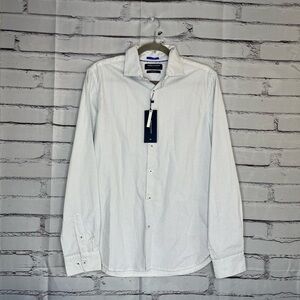 Denim & Flower White Collared Dress Shirt Classic Long Sleeve NWT SZ S Slim Fit